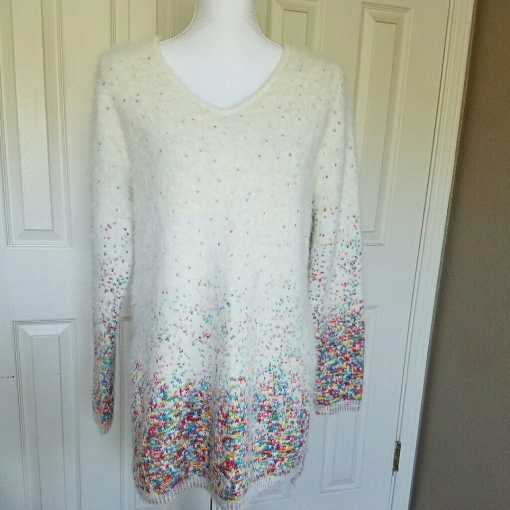 Renee C Sweater Cute Med Colorful Bottom